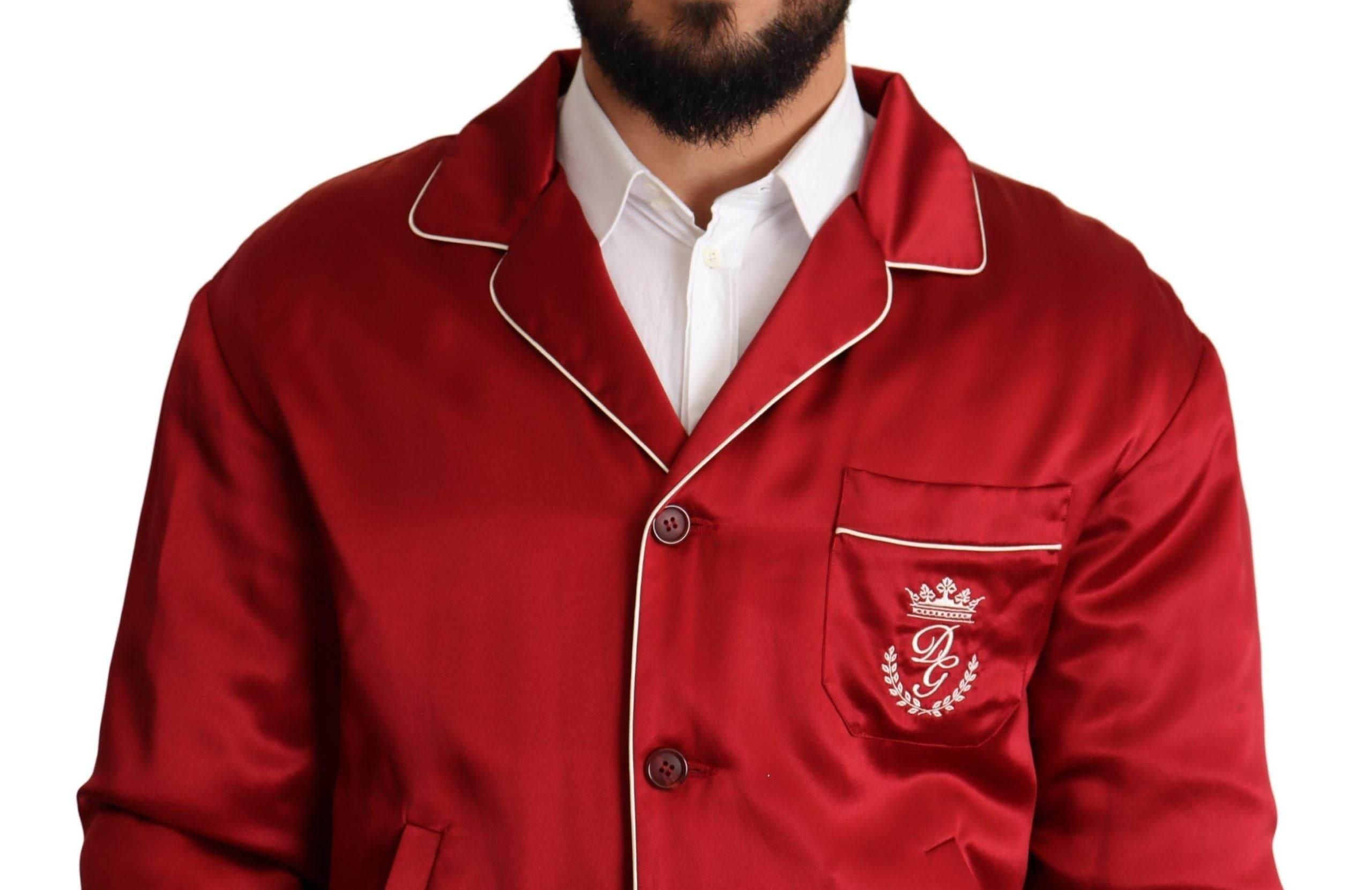 Dolce & Gabbana Sumptuous Silk Red Bomber Jacket - Hilstor