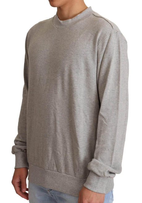 Dolce & Gabbana Gray Cotton Crewneck Pullover Sweater - Hilstor
