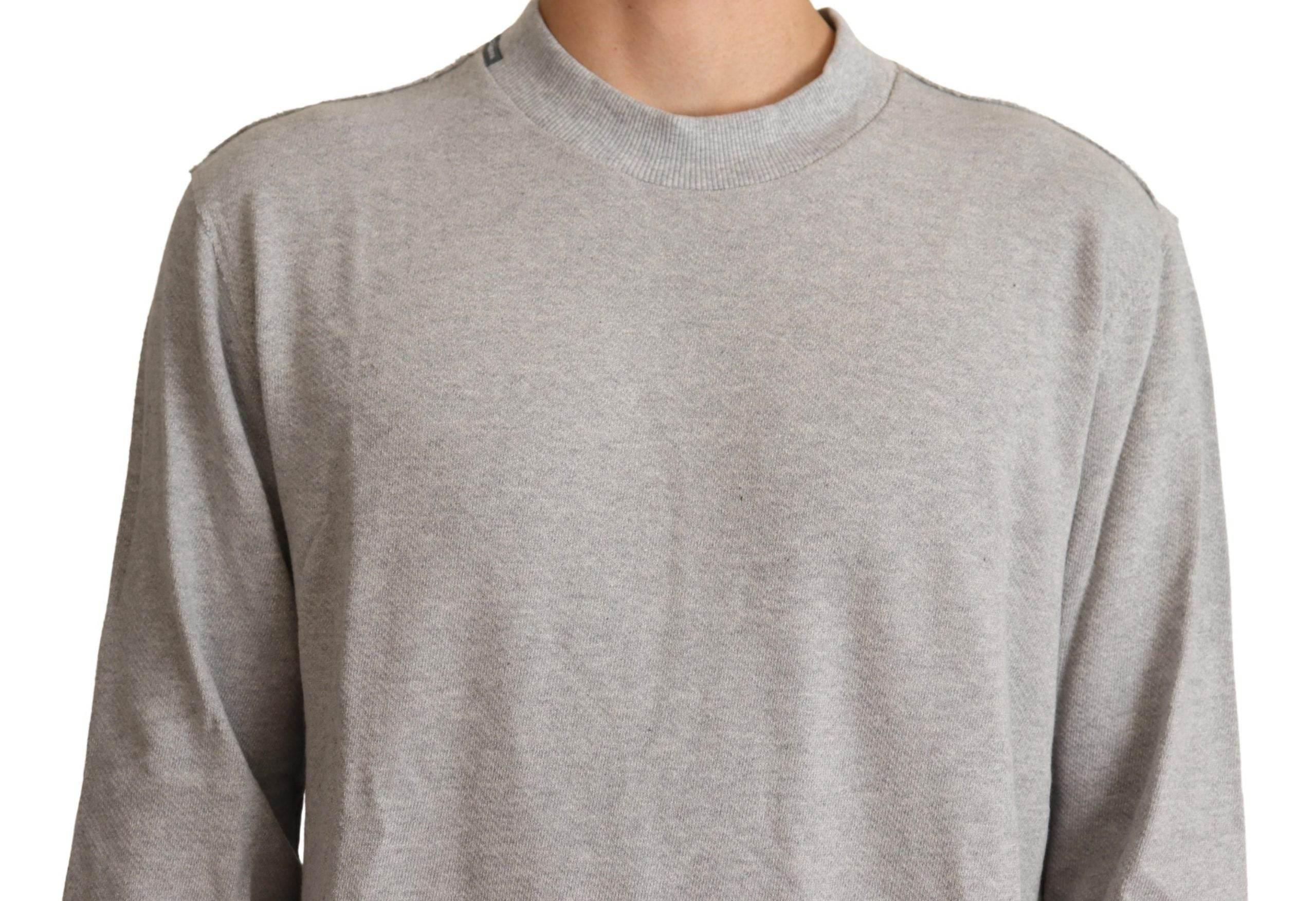 Dolce & Gabbana Gray Cotton Crewneck Pullover Sweater - Hilstor