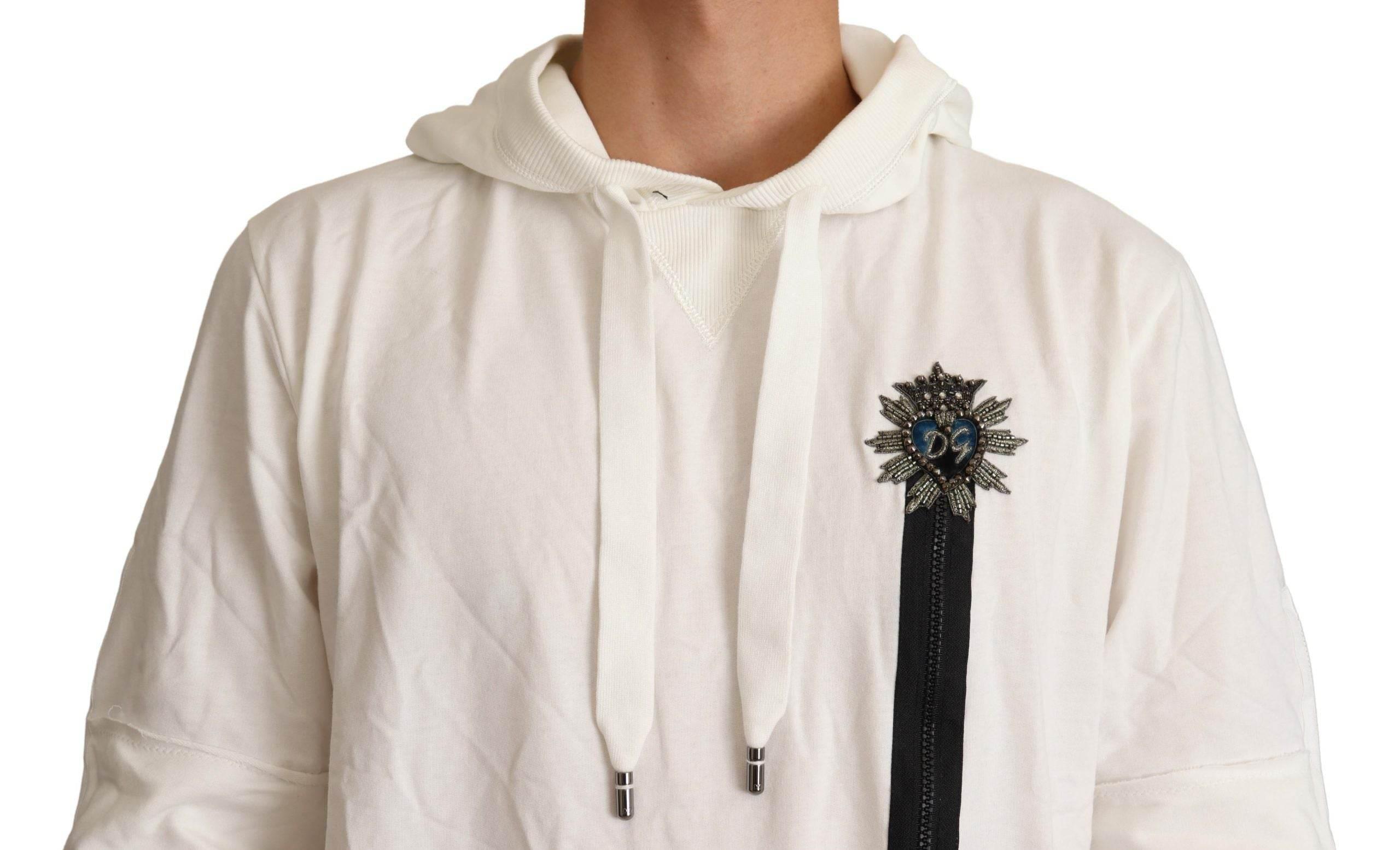 Dolce & Gabbana White Hooded Limited Edition Sweater - Hilstor