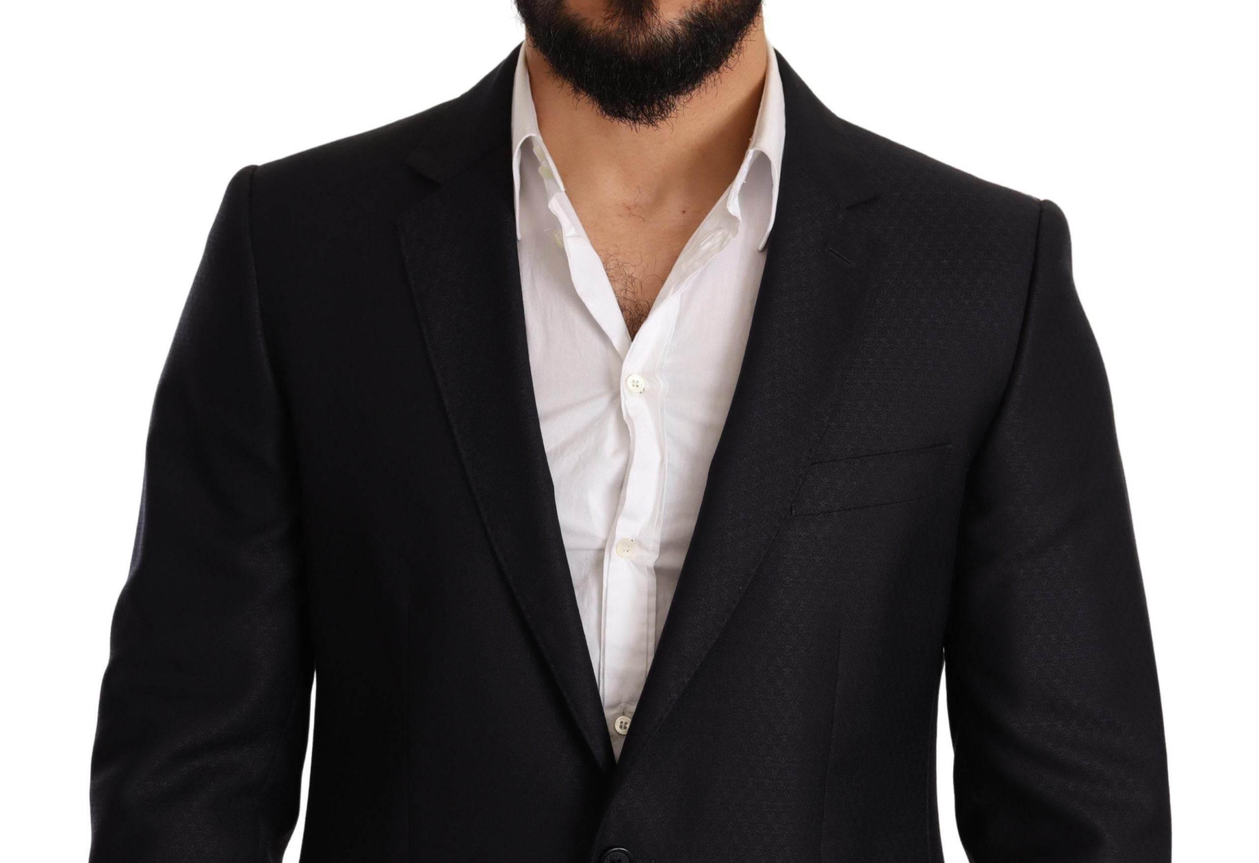 Dolce & Gabbana Blue Pattern MARTINI SLIM FIT 2 Piece Suit - Hilstor