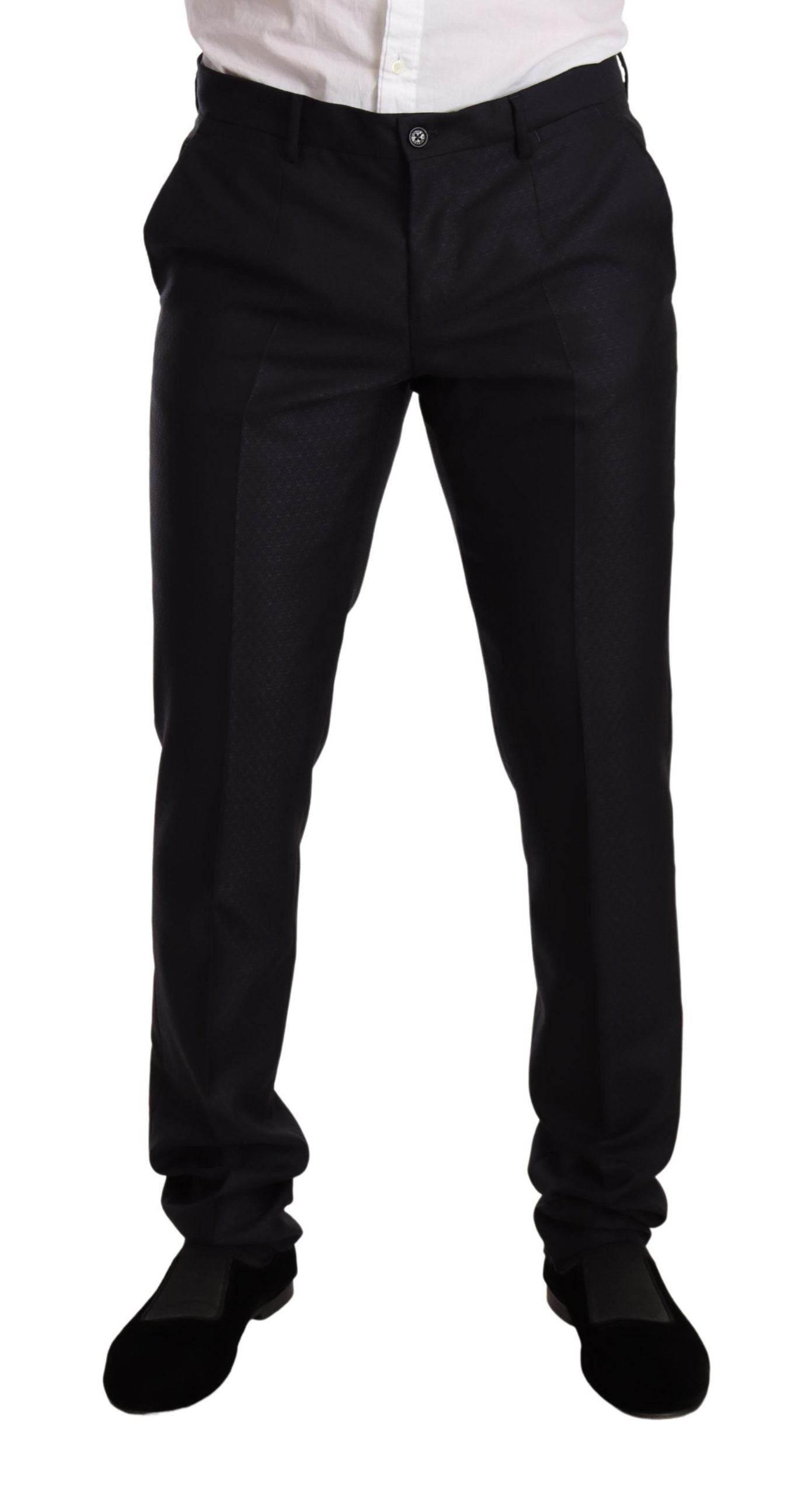 Dolce & Gabbana Blue Pattern MARTINI SLIM FIT 2 Piece Suit - Hilstor
