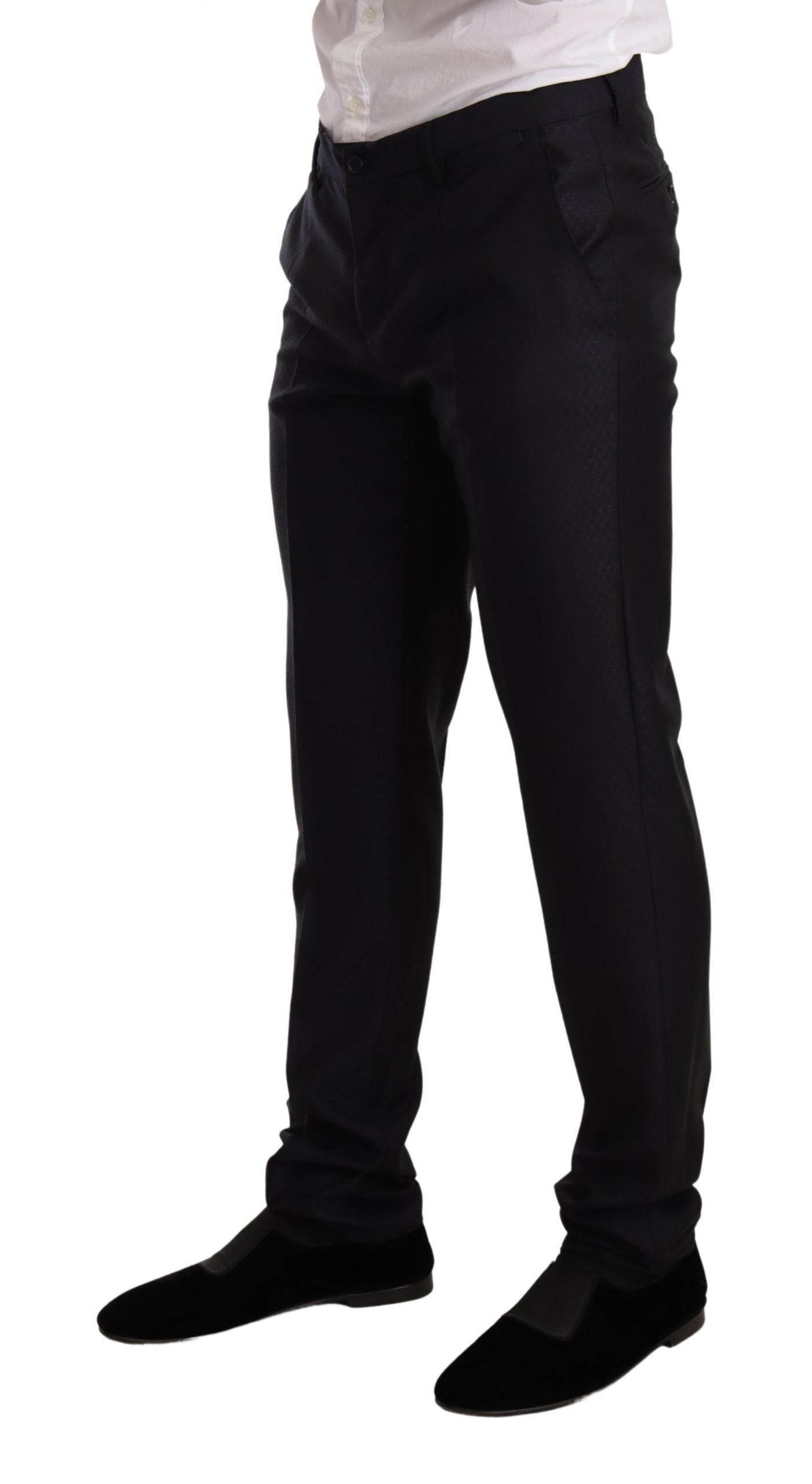 Dolce & Gabbana Blue Pattern MARTINI SLIM FIT 2 Piece Suit - Hilstor