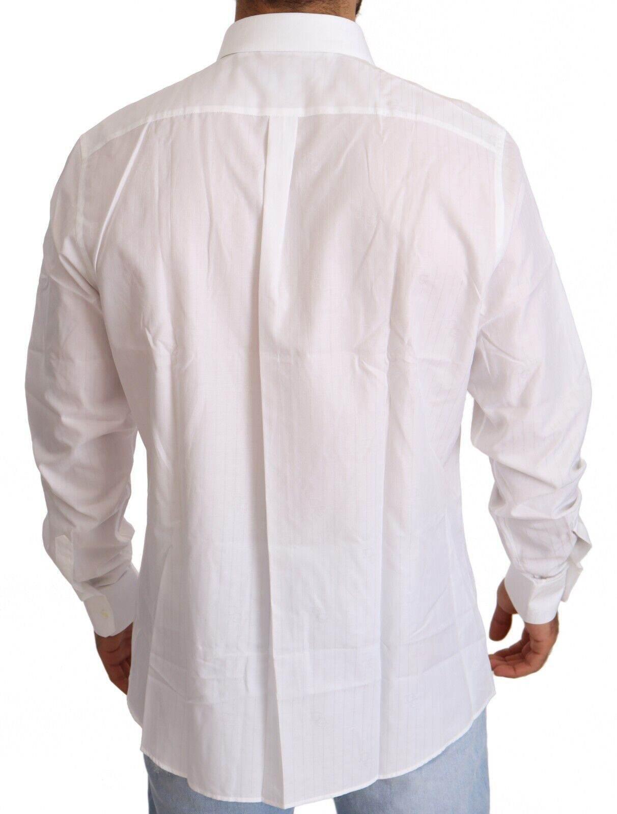 Dolce & Gabbana White Cotton Martini Fit Shirt - Hilstor