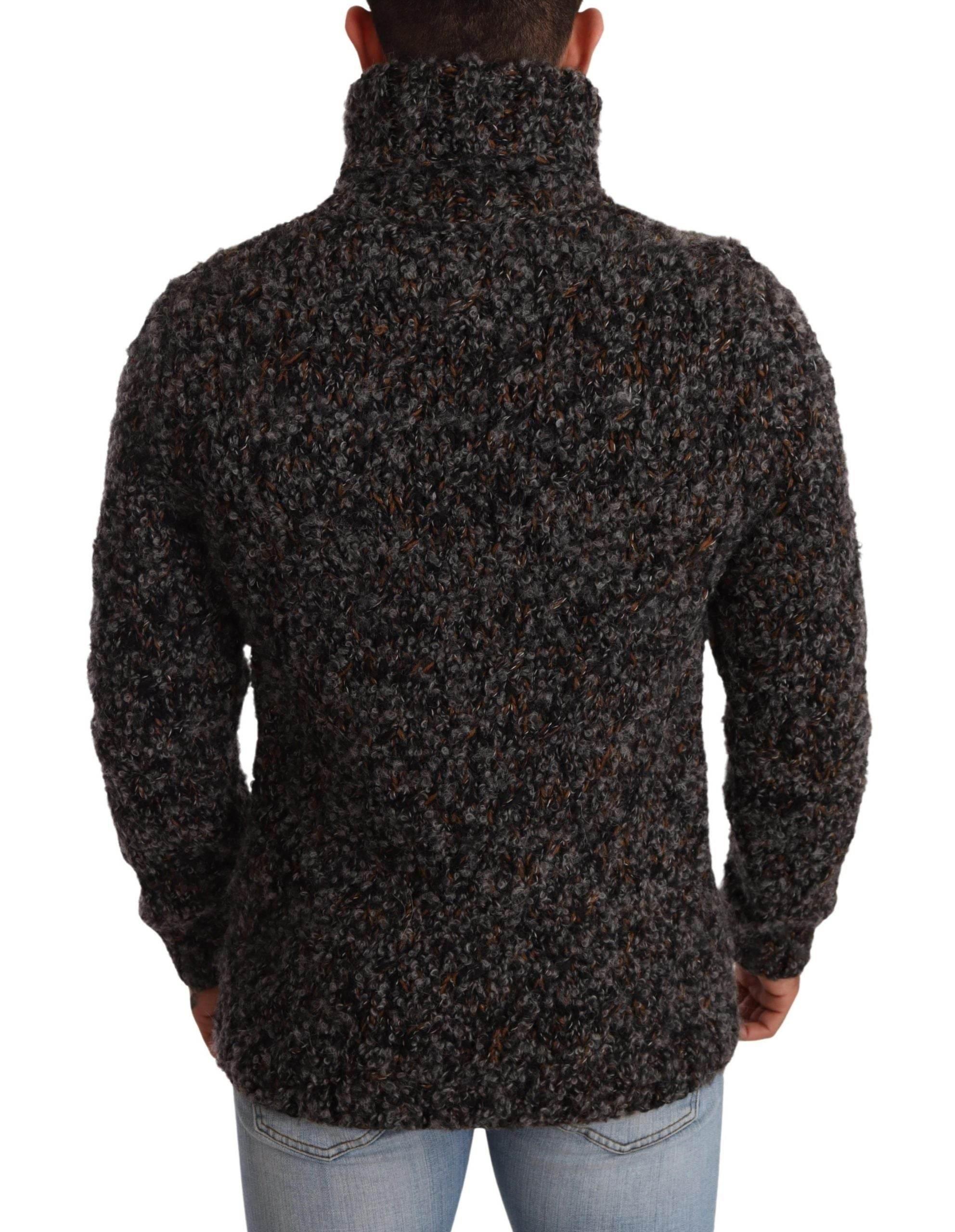 Dolce & Gabbana Gray Wool Blend Turtleneck Pullover Sweater - Hilstor
