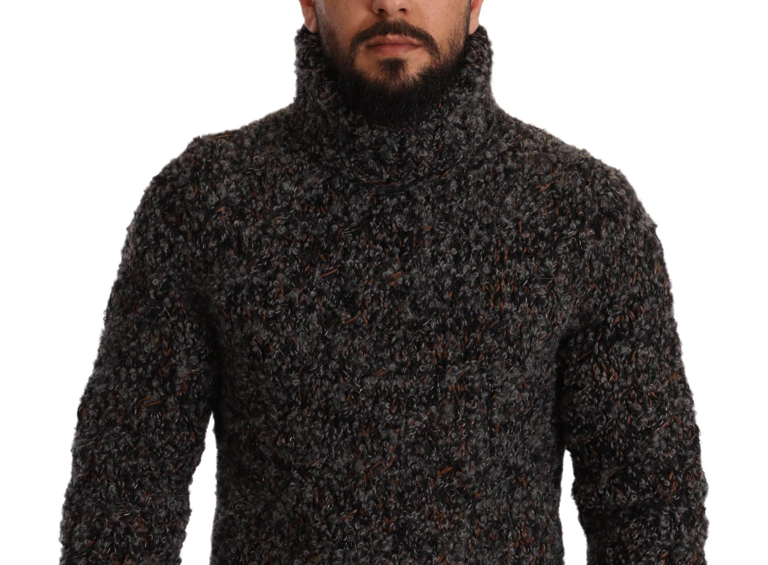 Dolce & Gabbana Gray Wool Blend Turtleneck Pullover Sweater - Hilstor