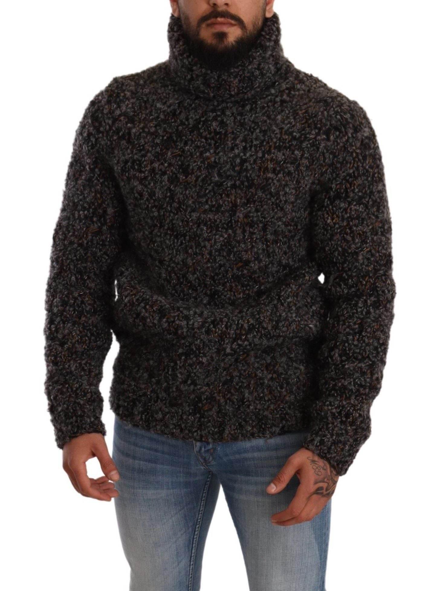 Dolce & Gabbana Gray Wool Blend Turtleneck Pullover Sweater - Hilstor