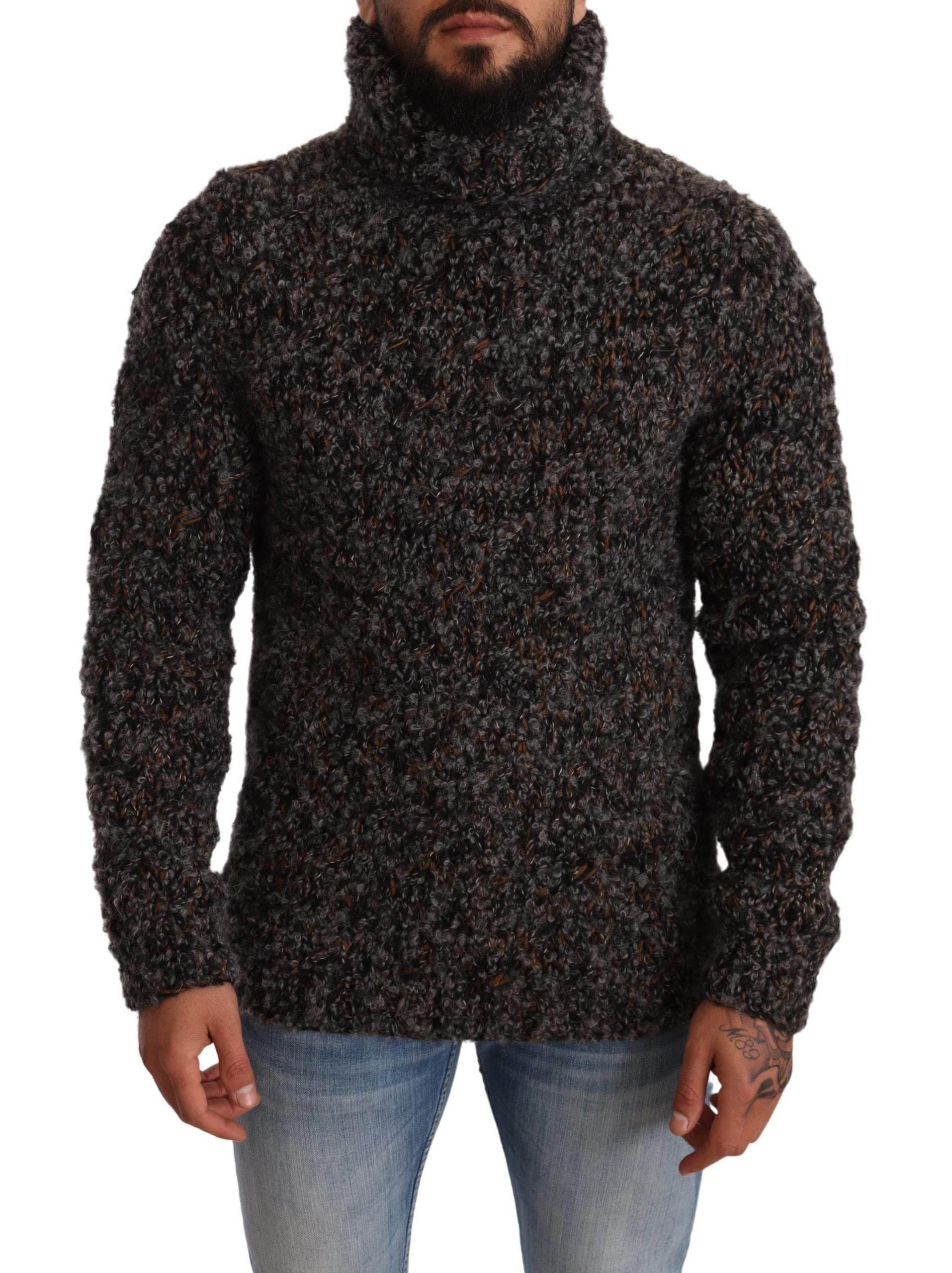 Dolce & Gabbana Gray Wool Blend Turtleneck Pullover Sweater - Hilstor