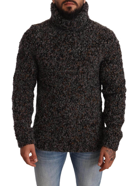 Dolce & Gabbana Gray Wool Blend Turtleneck Pullover Sweater - Hilstor