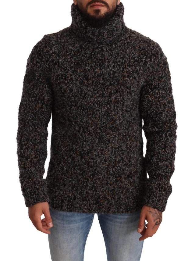 Dolce & Gabbana Gray Wool Blend Turtleneck Pullover Sweater - Hilstor