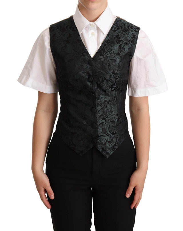 Dolce & Gabbana Enchanting Jacquard Floral Waistcoat - Hilstor