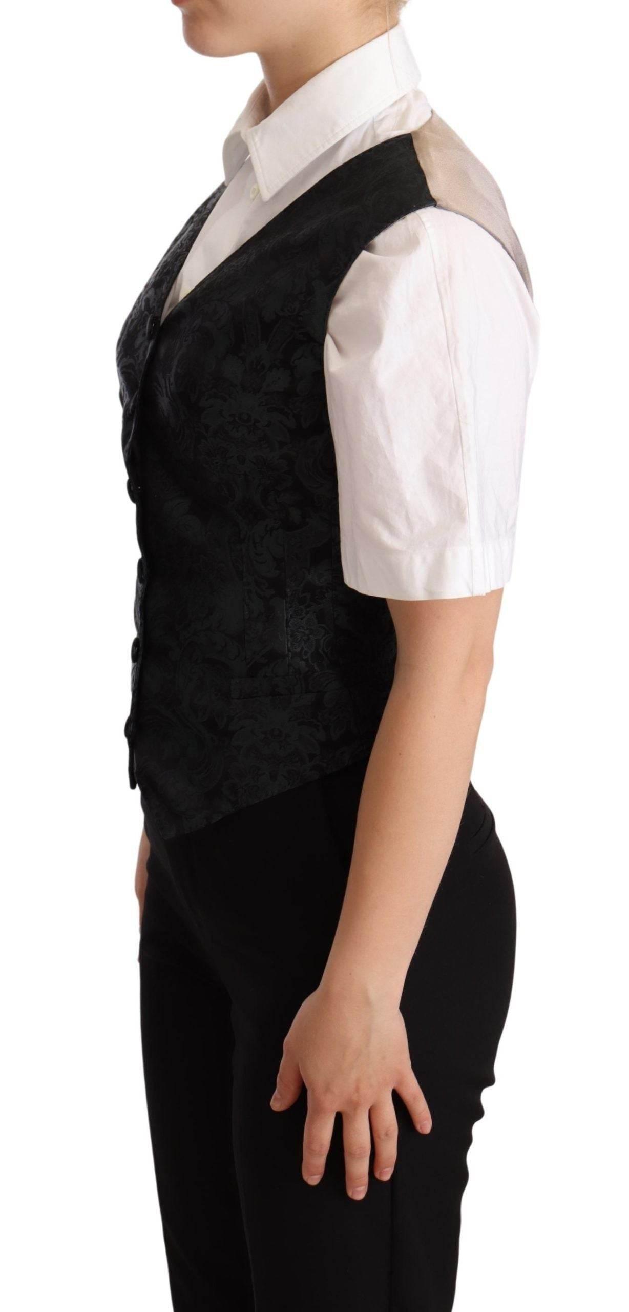 Dolce & Gabbana Enchanting Jacquard Floral Waistcoat - Hilstor