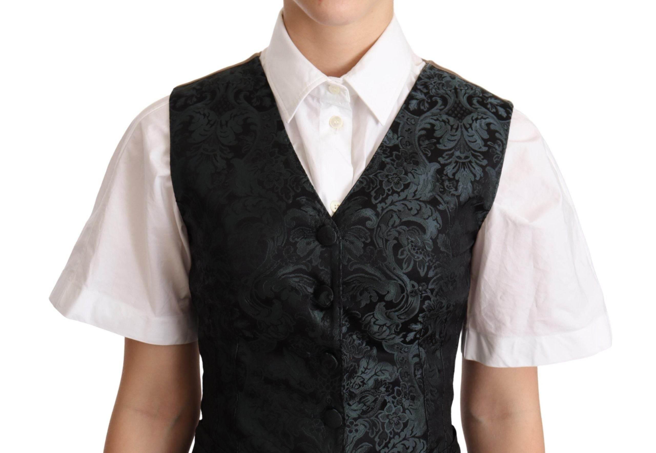Dolce & Gabbana Enchanting Jacquard Floral Waistcoat - Hilstor
