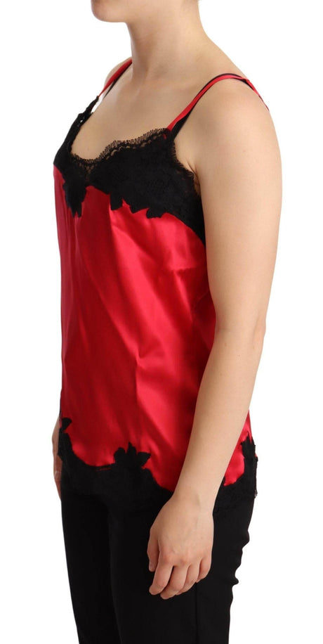 Dolce & Gabbana Enchanting Red Silk Blend Lace Camisole - Hilstor
