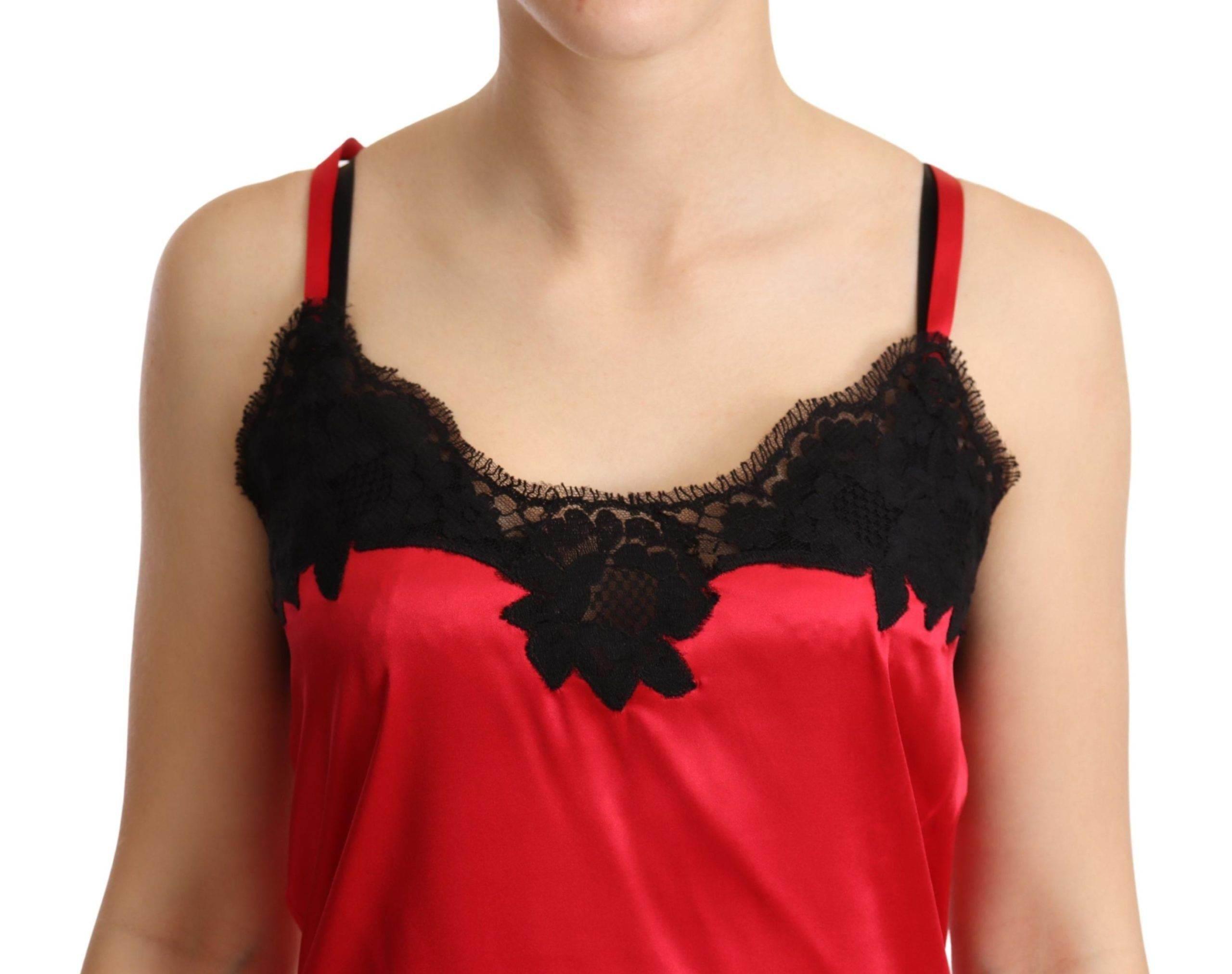 Dolce & Gabbana Enchanting Red Silk Blend Lace Camisole - Hilstor