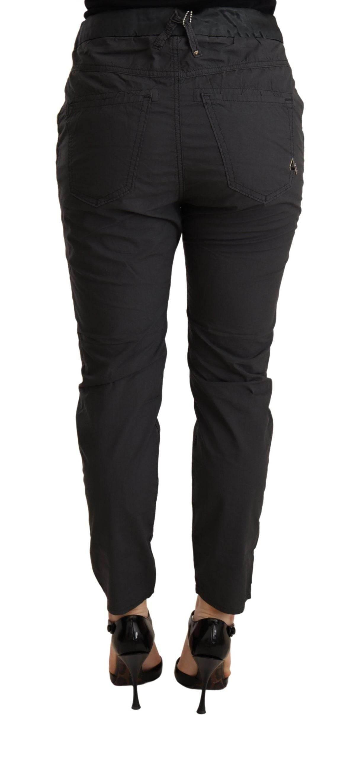 CYCLE Gray Mid Waist Slim Fit Skinny Cotton Trouser - Hilstor
