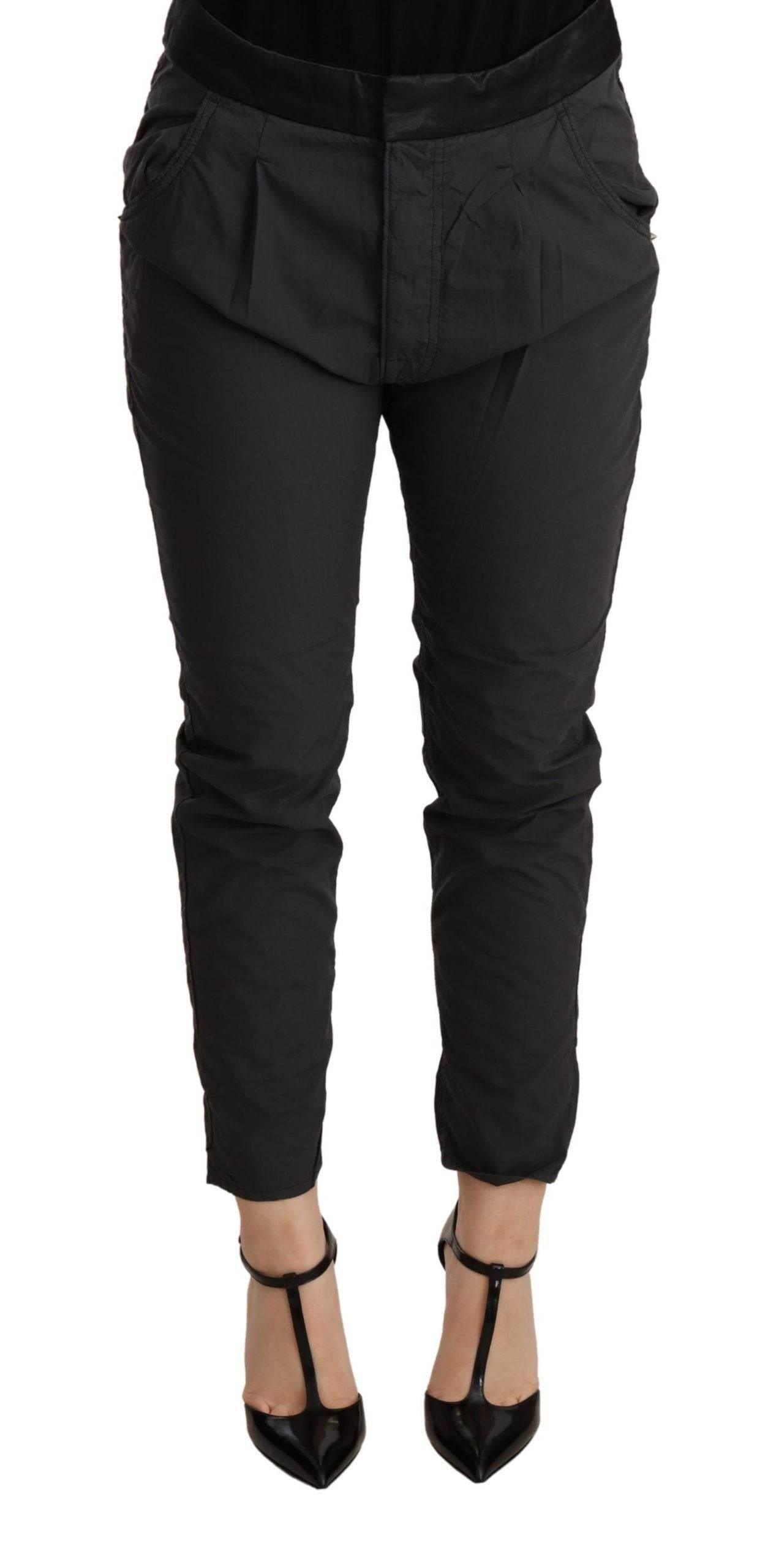 CYCLE Gray Mid Waist Slim Fit Skinny Cotton Trouser - Hilstor