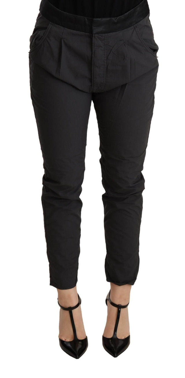 CYCLE Gray Mid Waist Slim Fit Skinny Cotton Trouser - Hilstor