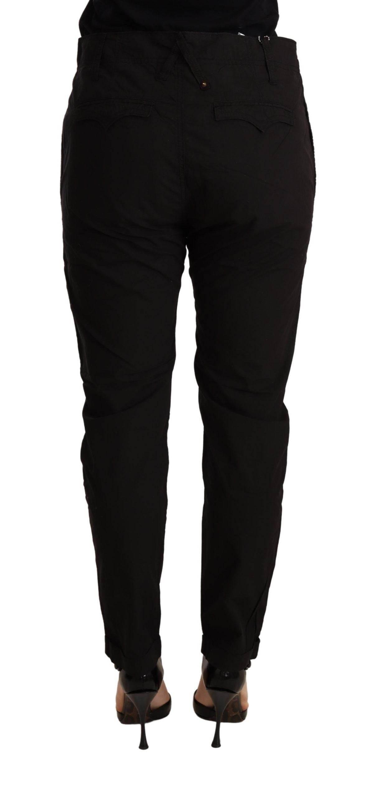 CYCLE Black Mid Waist BAGGY Fit Skinny Trouser - Hilstor