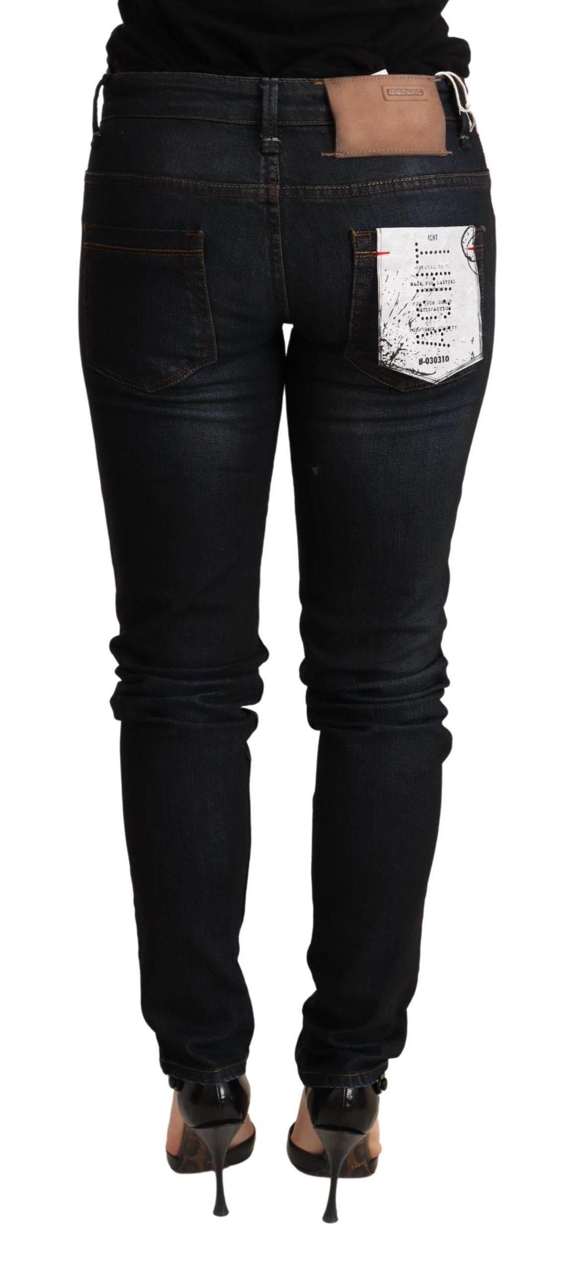 Acht Blue Washed Low Waist Skinny Denim Trouser - Hilstor