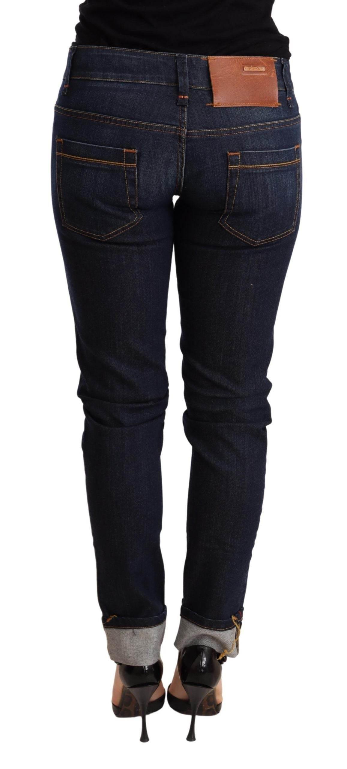 Acht Blue Washed Low Waist Skinny Denim Trouser - Hilstor
