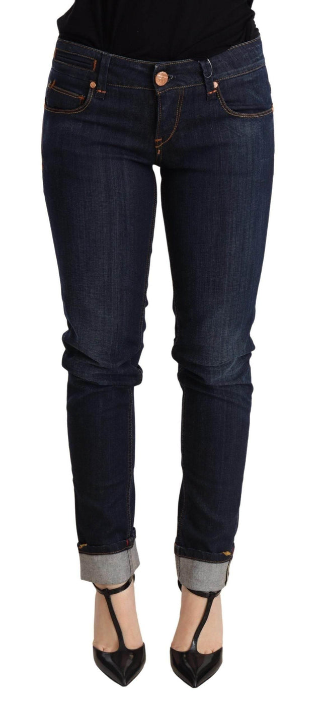 Acht Blue Washed Low Waist Skinny Denim Trouser - Hilstor