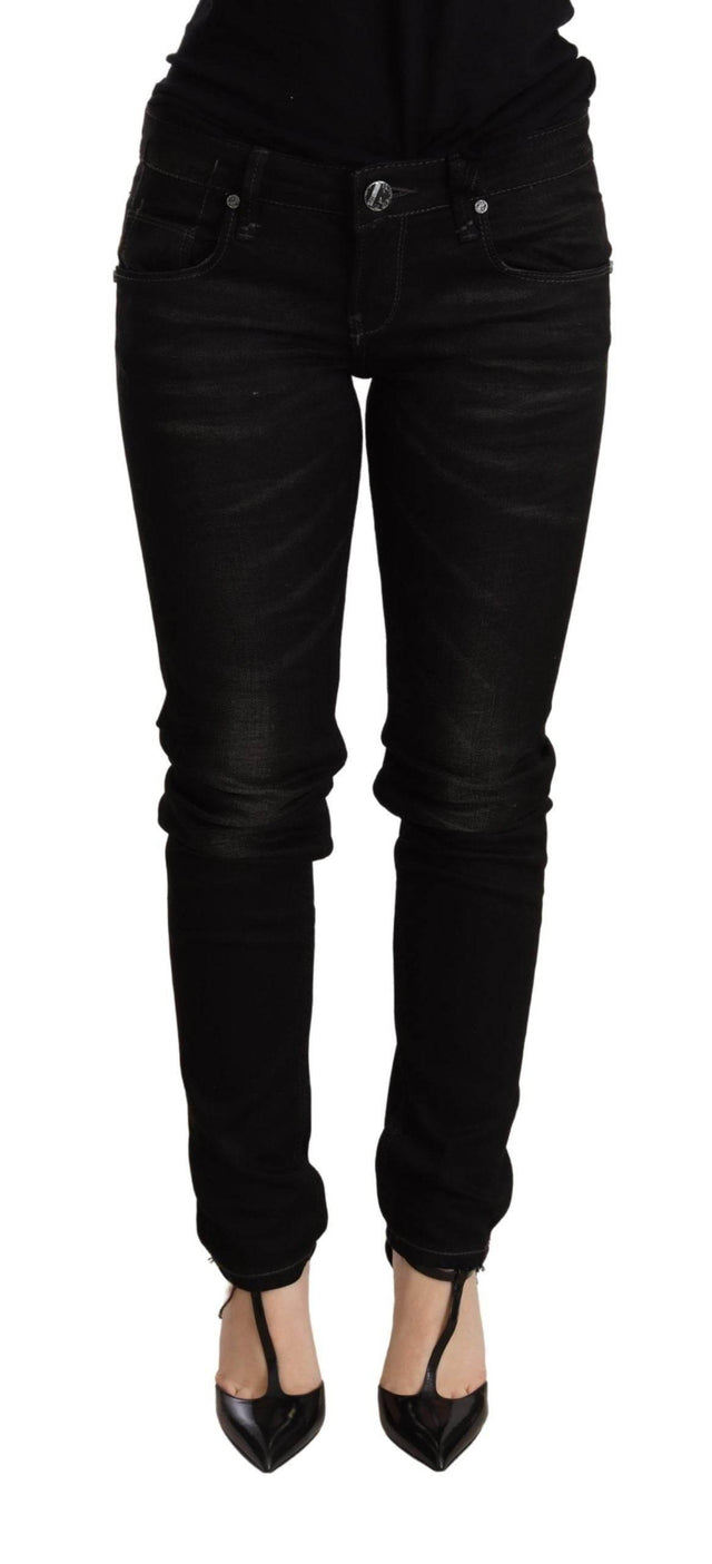 Acht Black Low Waist Skinny Denim Trouser - Hilstor