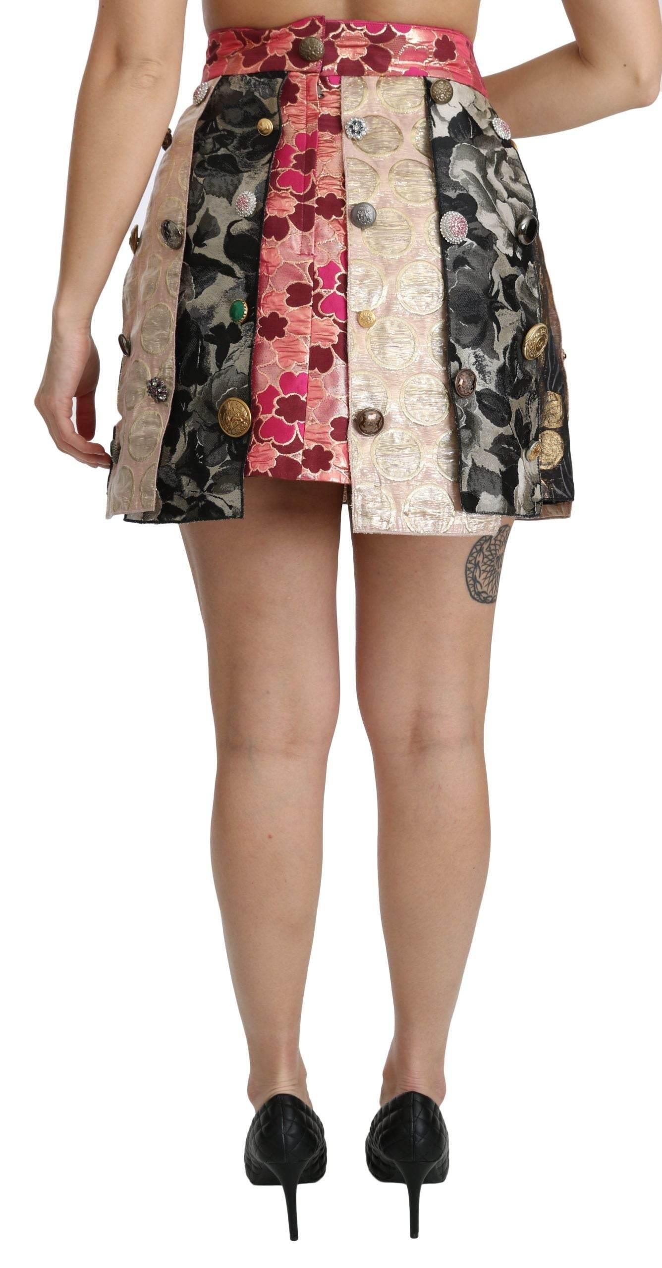 Dolce & Gabbana Floral Jacquard Asymmetrical Mini Skirt - Hilstor