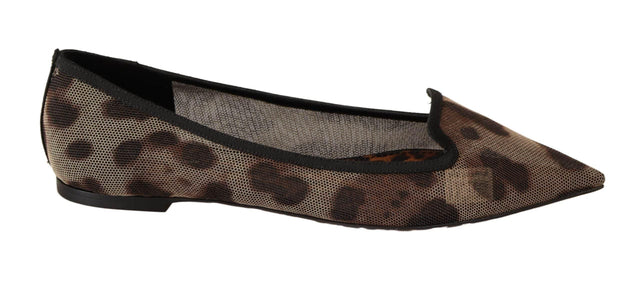 Dolce & Gabbana Elegant Leopard Print Flat Loafers - Hilstor