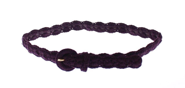 Dolce & Gabbana Elegant Purple Cotton Designer Belt - Hilstor