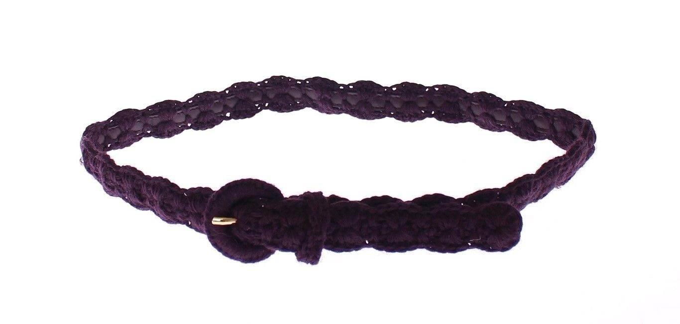 Dolce & Gabbana Elegant Purple Cotton Designer Belt - Hilstor