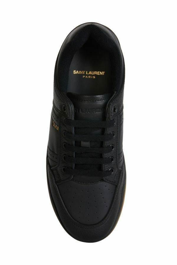 Saint Laurent Elegant Black Low-Top Leather Sneakers - Hilstor