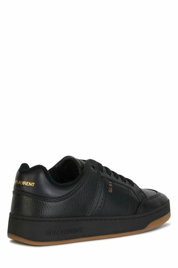 Saint Laurent Elegant Black Low-Top Leather Sneakers - Hilstor