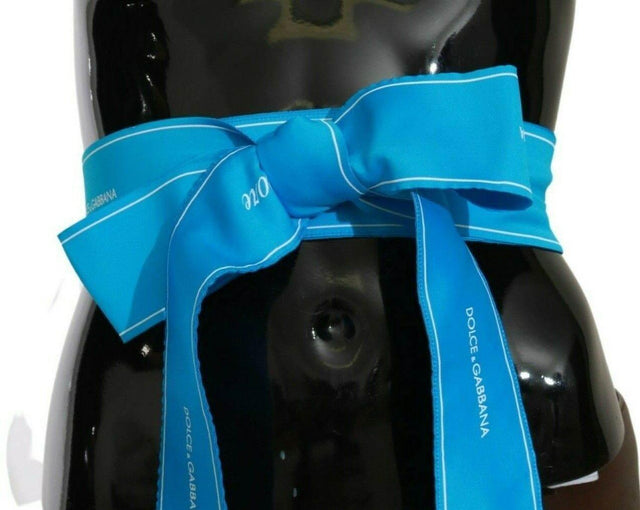 Dolce & Gabbana Elegant Bow Snap Blue Waist Belt - Hilstor