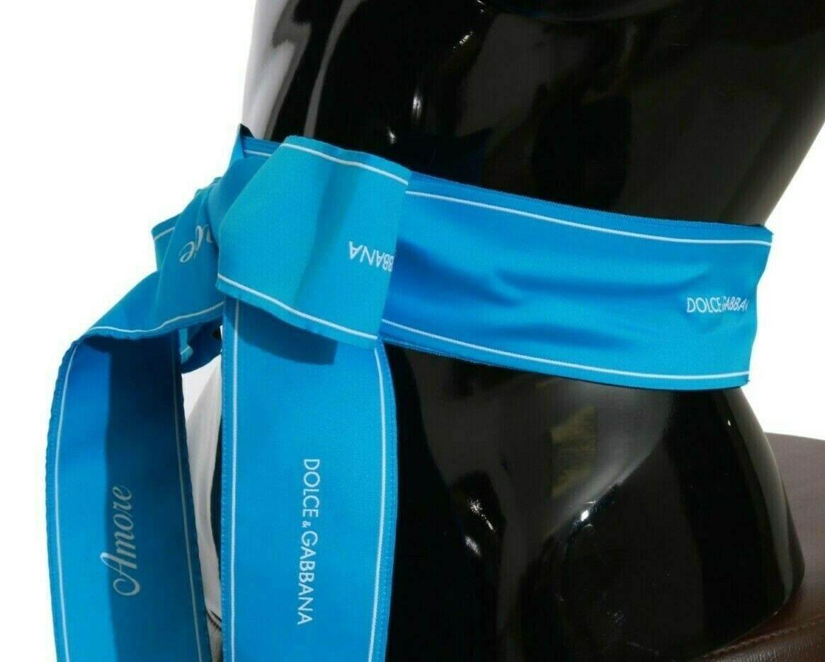 Dolce & Gabbana Elegant Bow Snap Blue Waist Belt - Hilstor