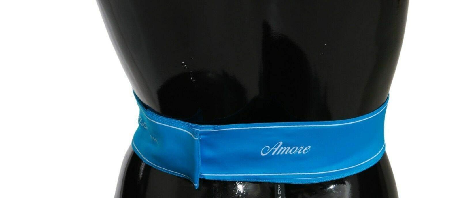 Dolce & Gabbana Elegant Bow Snap Blue Waist Belt - Hilstor
