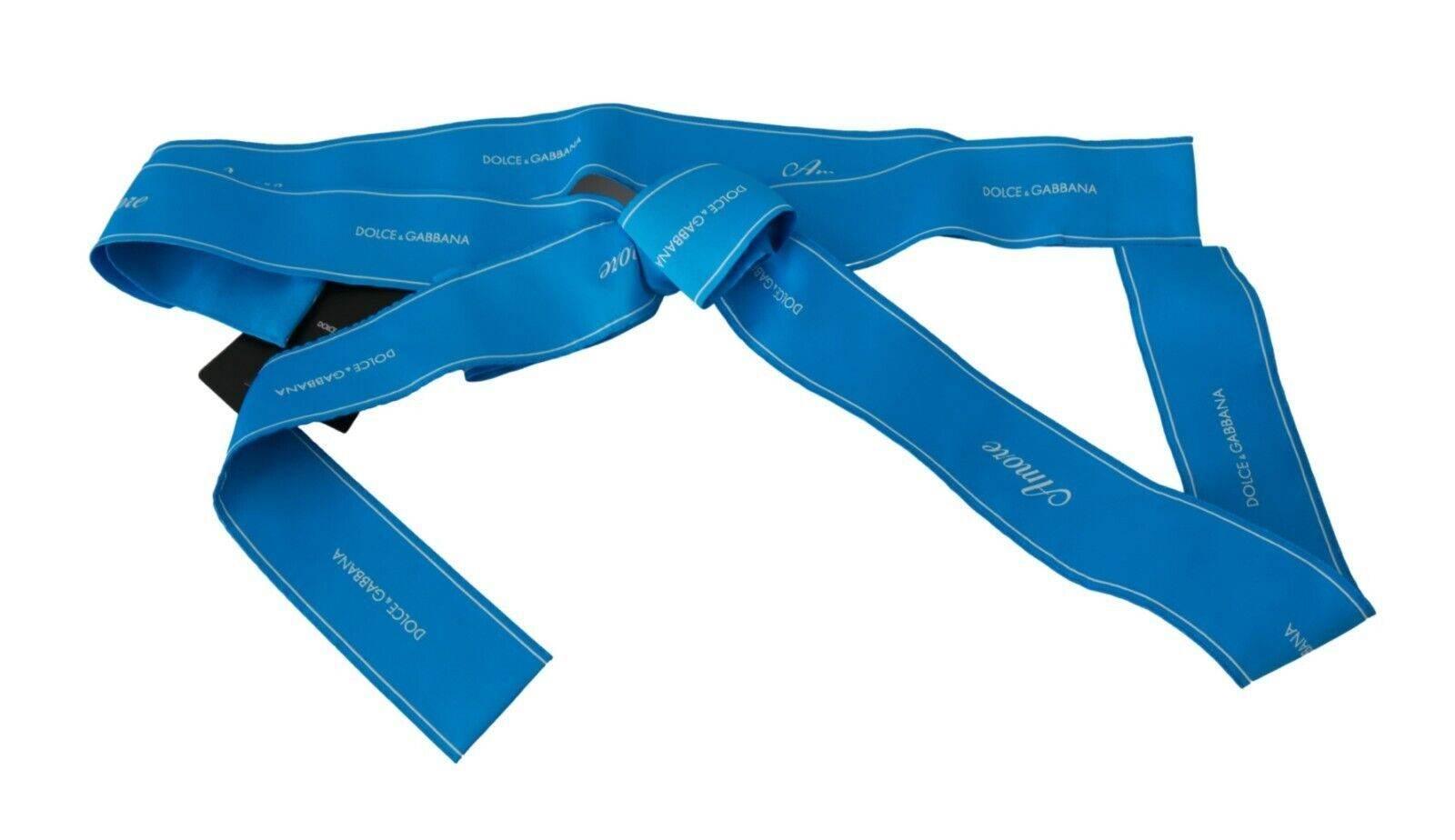 Dolce & Gabbana Elegant Bow Snap Blue Waist Belt - Hilstor