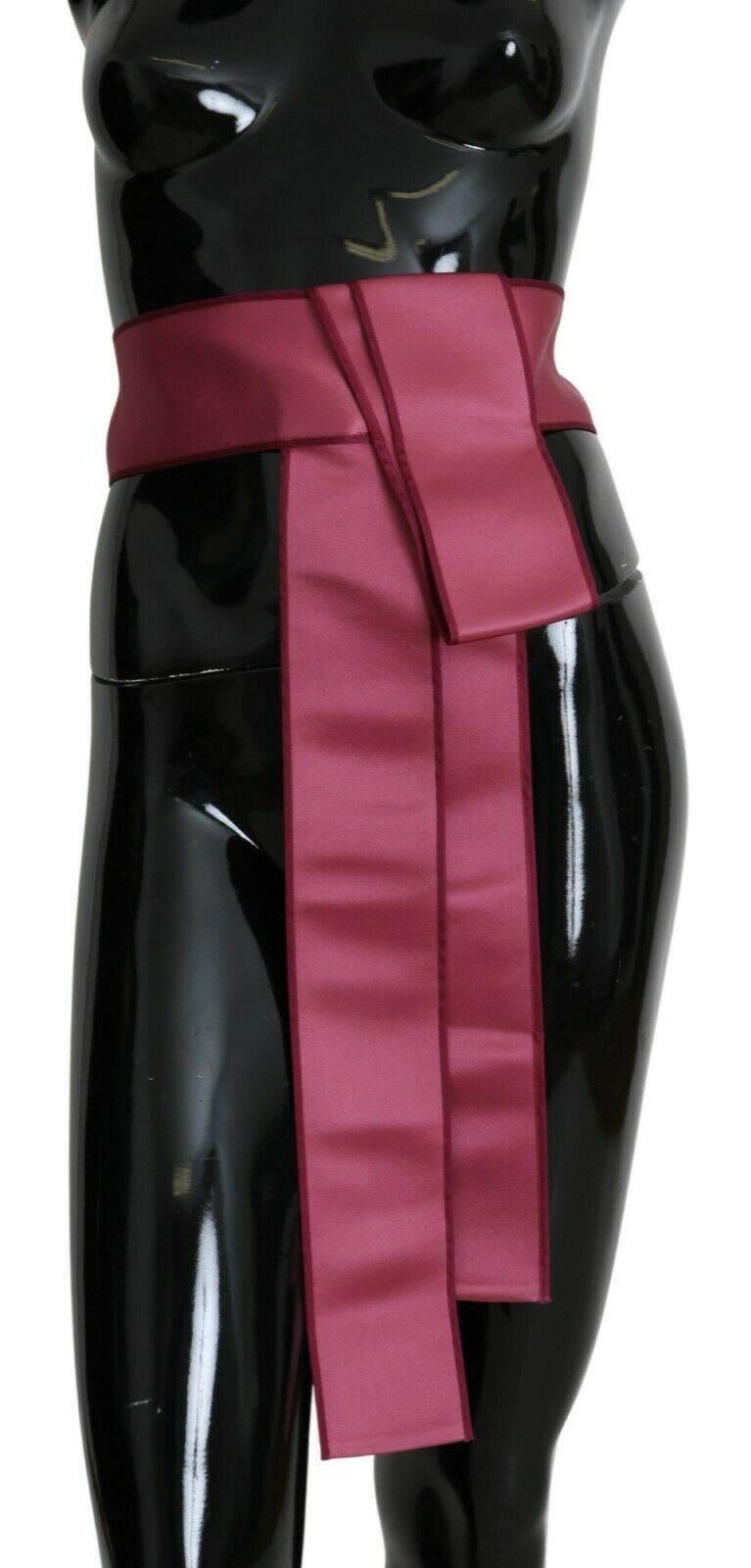 Dolce & Gabbana Elegant Pink Silk Wide Waist Belt - Hilstor