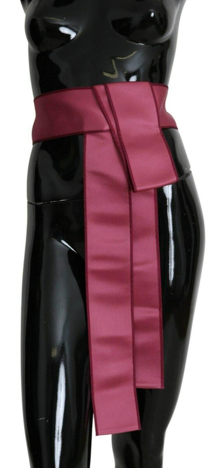 Dolce & Gabbana Elegant Pink Silk Wide Waist Belt - Hilstor