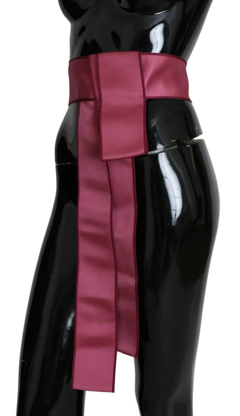 Dolce & Gabbana Elegant Pink Silk Wide Waist Belt - Hilstor