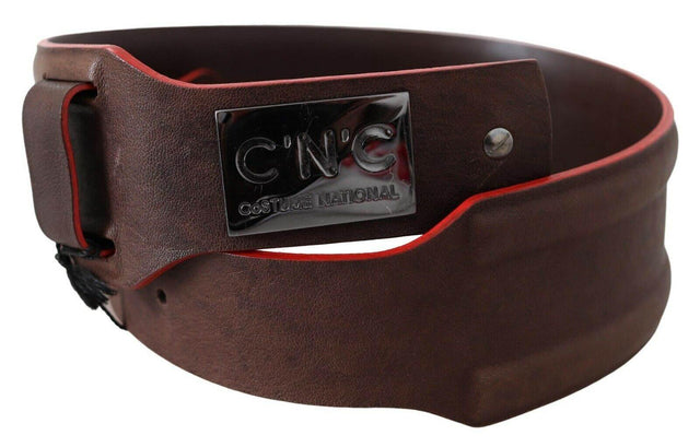 Costume National Elegant Dark Brown Leather Fashion Belt - Hilstor