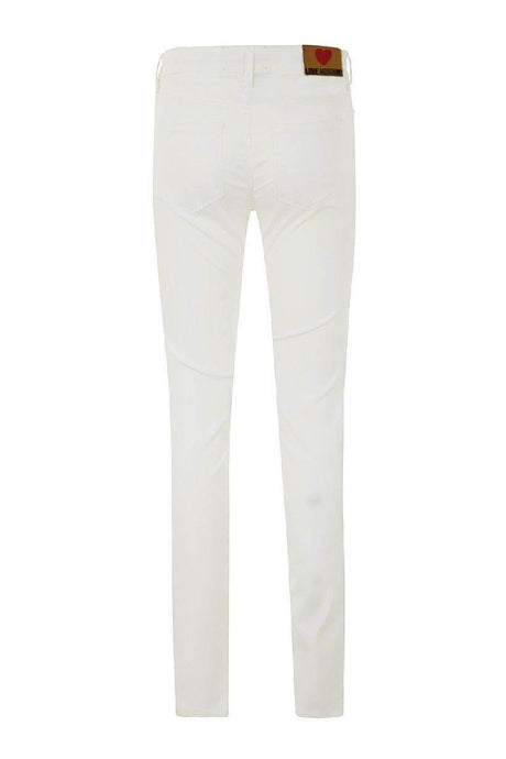 Love Moschino White Cotton Women's Jeans - Hilstor