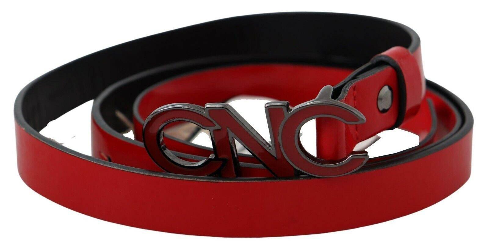 Costume National Chic Red Leather Waist Belt with Black-Tone Buckle - Hilstor