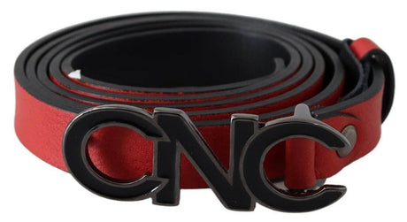 Costume National Elegant Red Leather Waist Belt - Hilstor