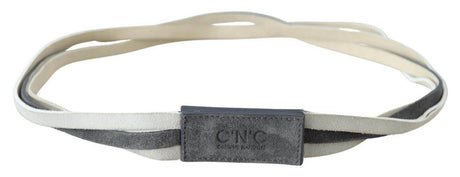 Costume National Chic White Leather Logo Belt - Hilstor