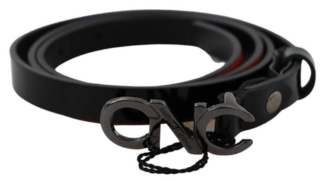 Costume National Chic Black Leather Fashion Belt - Hilstor