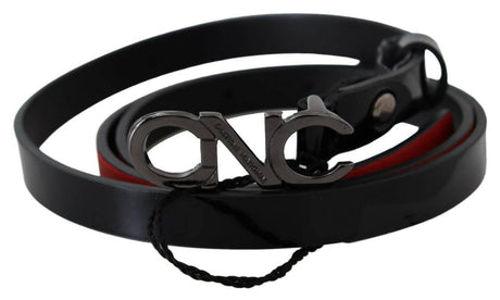 Costume National Chic Black Leather Fashion Belt - Hilstor