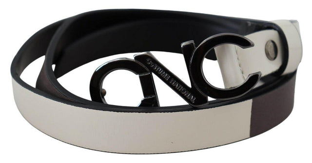 Costume National Elegant White Leather Fashion Belt - Hilstor