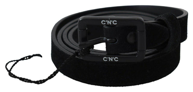 Costume National Elegant Black Leather Classic Belt - Hilstor