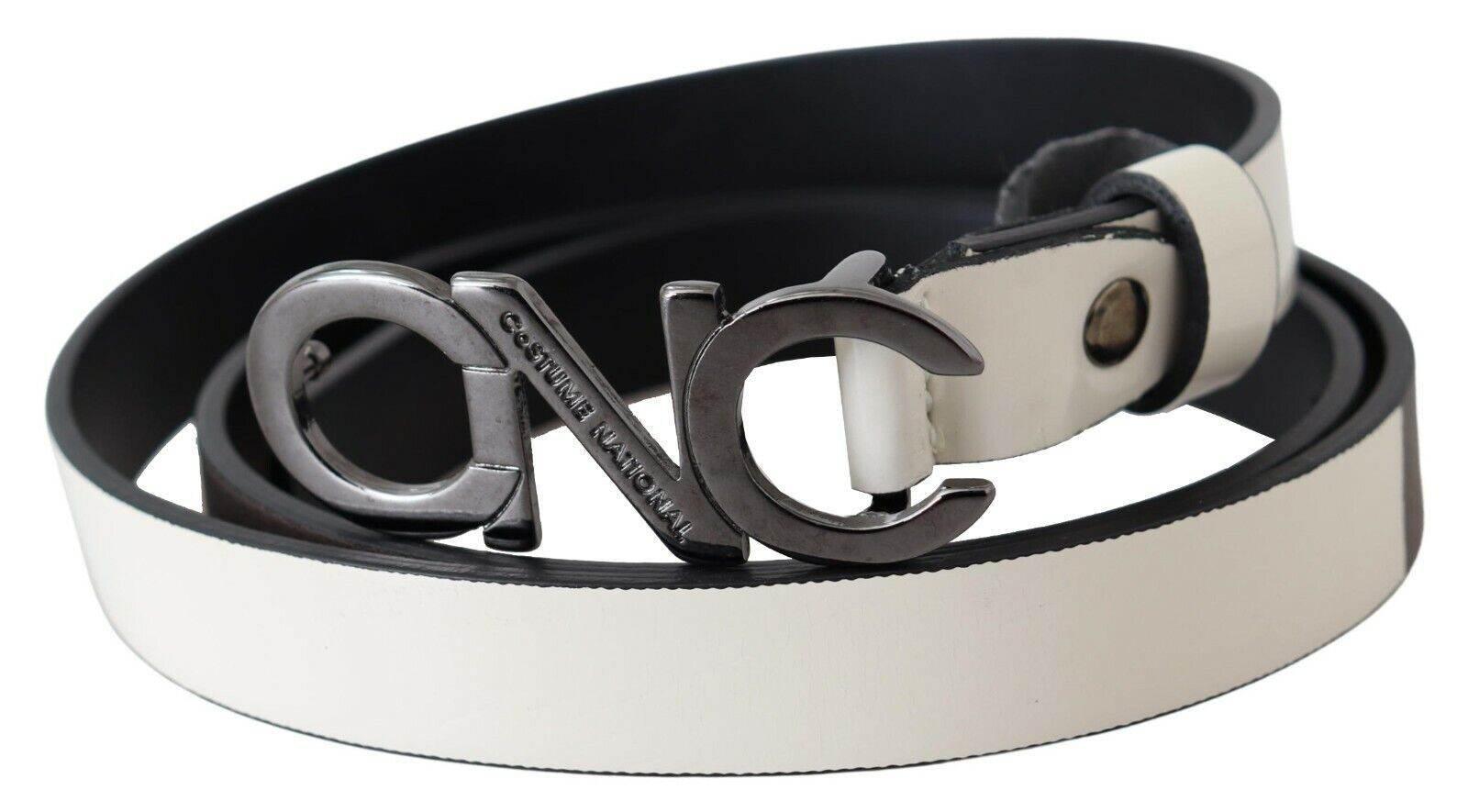 Costume National Metallic Gray Italian Leather Fashion Belt - Hilstor